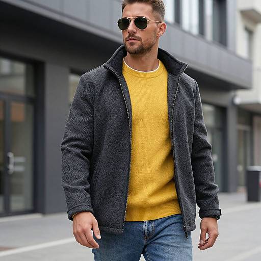 European Man in Trendy Urban Streetwear