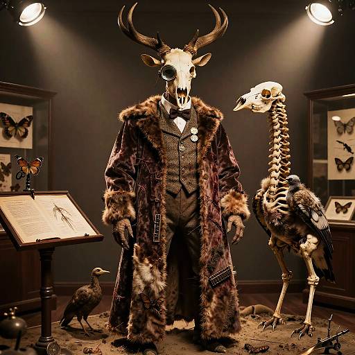 Reanimated Taxidermist Professor in Museum