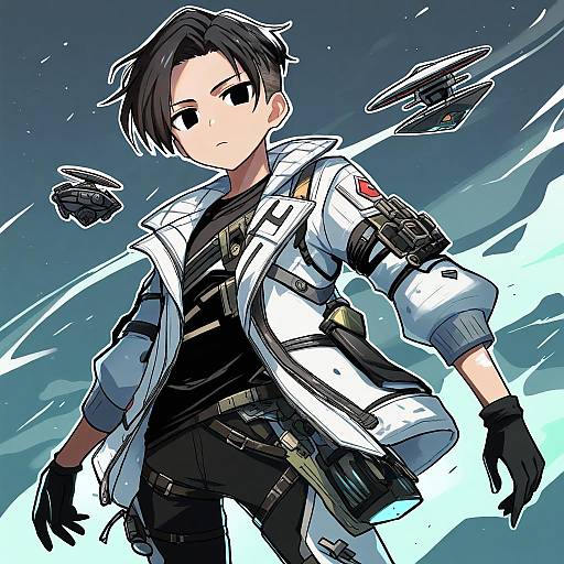 Illustration of Hack (apex legends), apex legends in the style of Ikkyuu