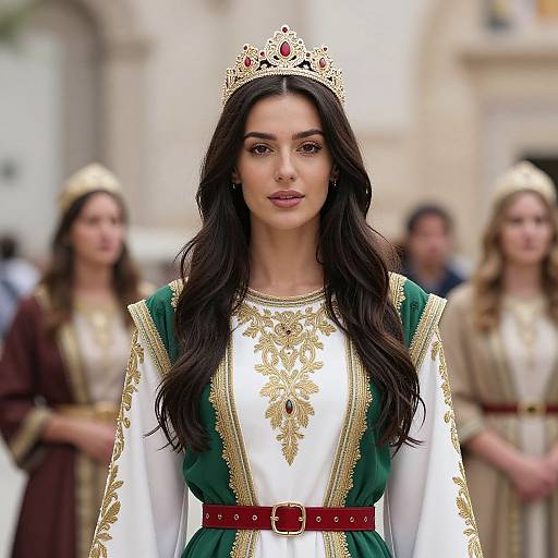 Woman in Ornate Dress with Crown
