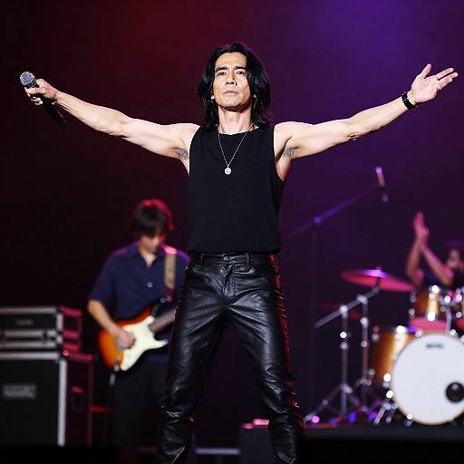 Intense Male Singer on Stage Performance