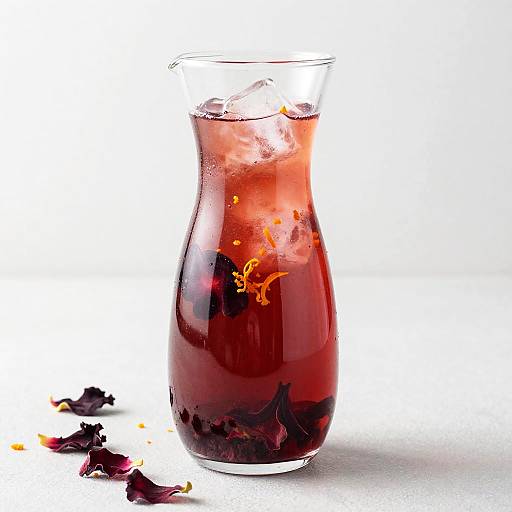 Iced Hibiscus Tea in Glass Carafe