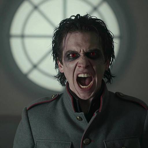 Intense Horror Character with Red Eyes