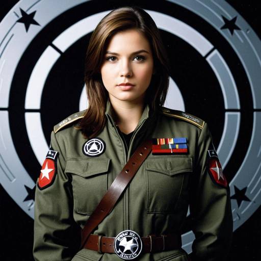 Woman in Rebel Alliance Military Uniform