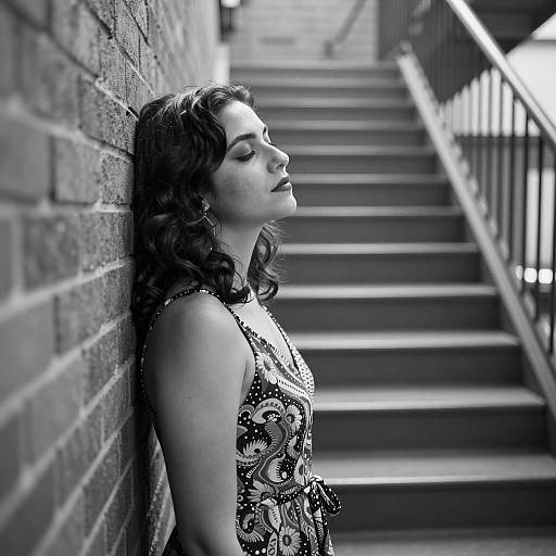 Moody Black and White Portrait of a Woman
