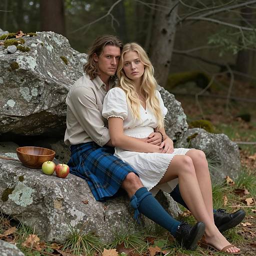 Couple in Nature: An Intimate Moment