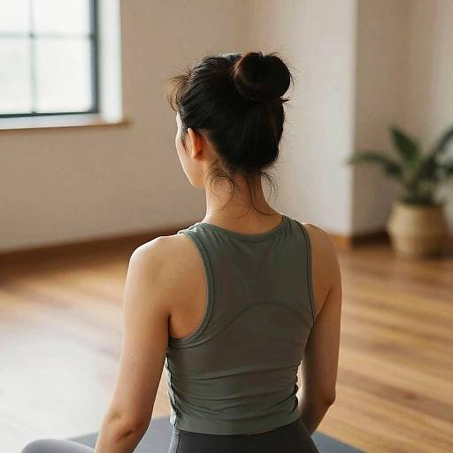 Yoga Instructor with Man Bun Hairstyle