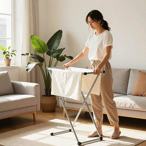 Household Help Folding Laundry Serenity