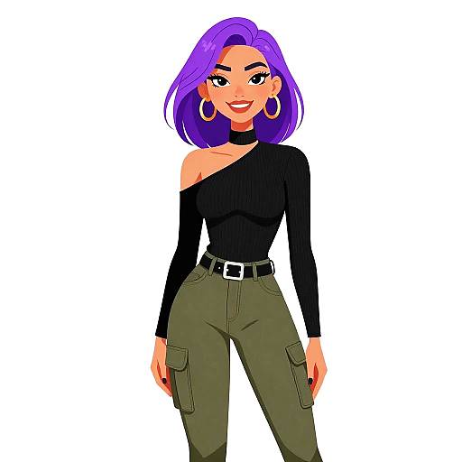 Smiling Woman in Urban Casual Outfit