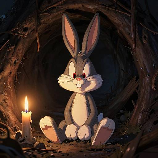 Gothic Horror Bugs Bunny Scene