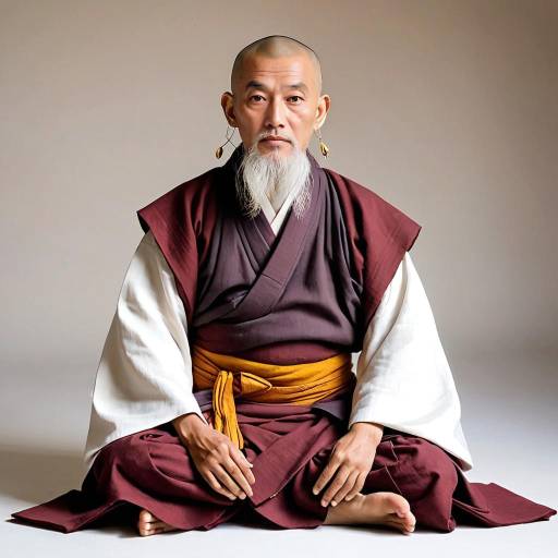 Elderly Monk in Serene Meditation Pose Elderly Monk in Serene Meditation Pose