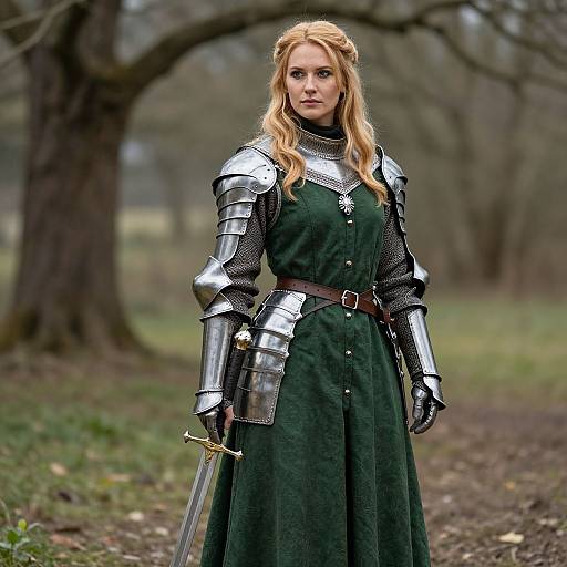 Medieval Ranger Woman in Armor