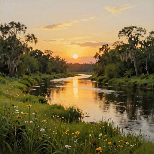 Serene Low Country River Landscape