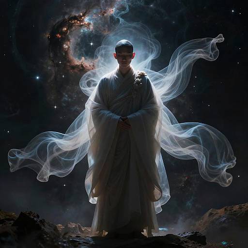 Interstellar Monk Surrounded by Nebulae