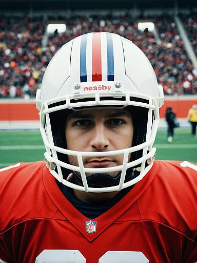 Photorealistic Man in Football Helmet Costume