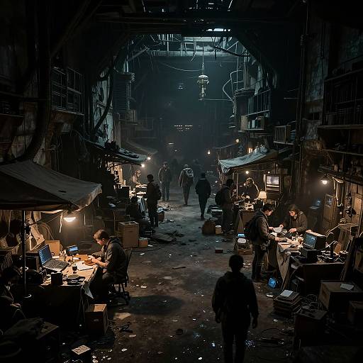 Dystopian Underground Survival City