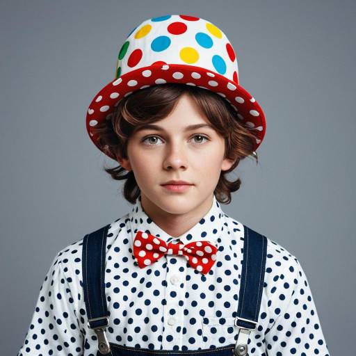 Boy in Colorful Polka Dot Costume
