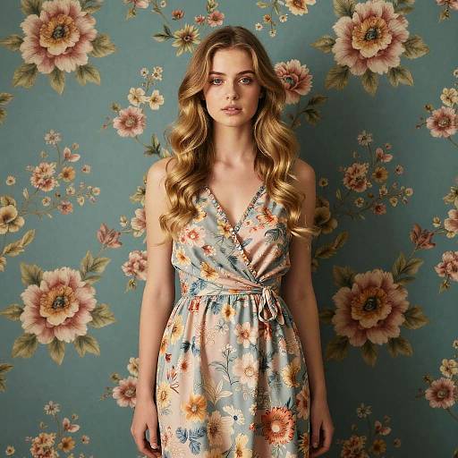 Vintage Elegance with Floral Backdrop