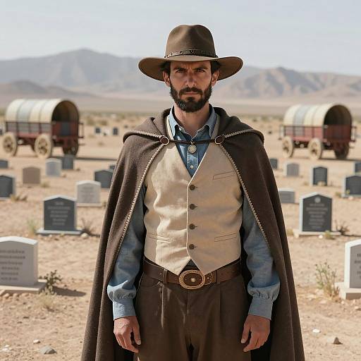 Western Graveyard Figure in Desert