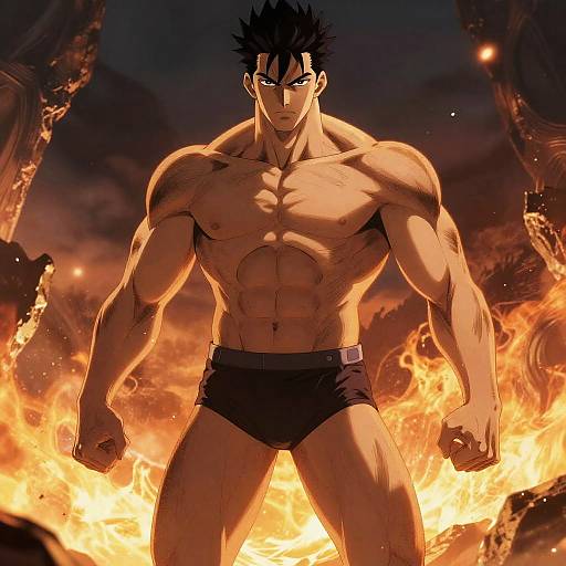 Epic Muscular Anime Warriors in Armor