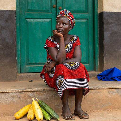 Elegant African Woman in Vibrant Attire
