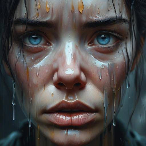Emotional Artist in Desaturated Oil Painting