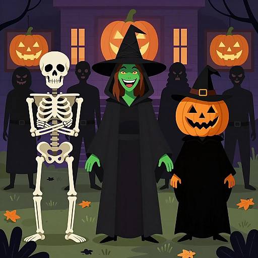 Spooky Halloween Trio Digital Illustration