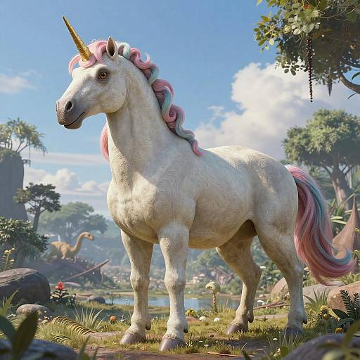 Breathtaking Dinosaur Unicorn Cinematic Scene