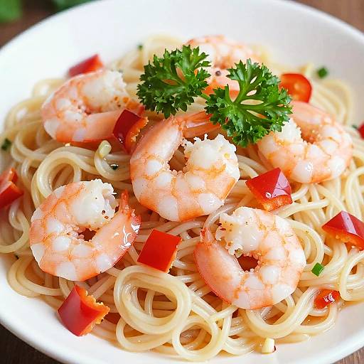 Vibrant Shrimp Noodle Salad Close-Up