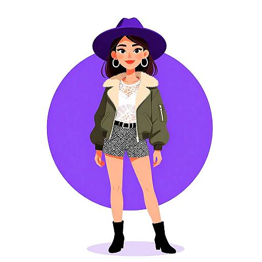 Stylish Woman in Eclectic Casual Outfit