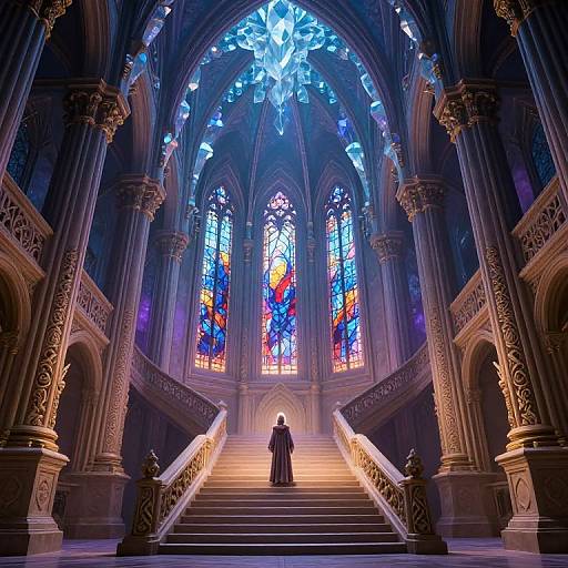 Grand Elven Temple Interior Scene