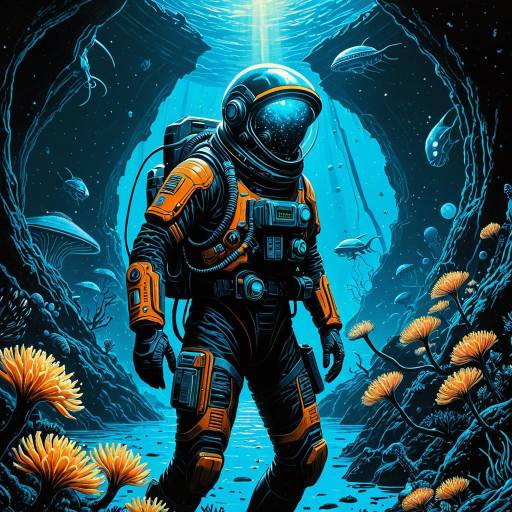 Bioluminescent Underwater Alien Explorer Bioluminescent Underwater Alien Explorer