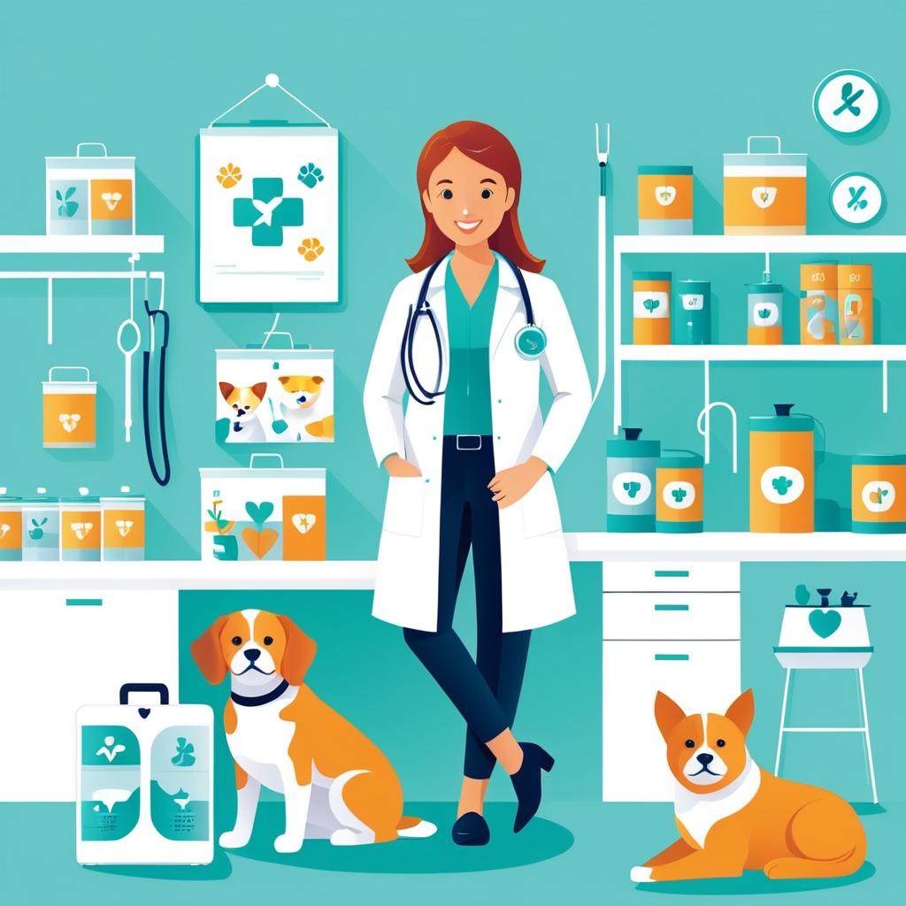 Charming Veterinarian Illustration for Pet Lovers