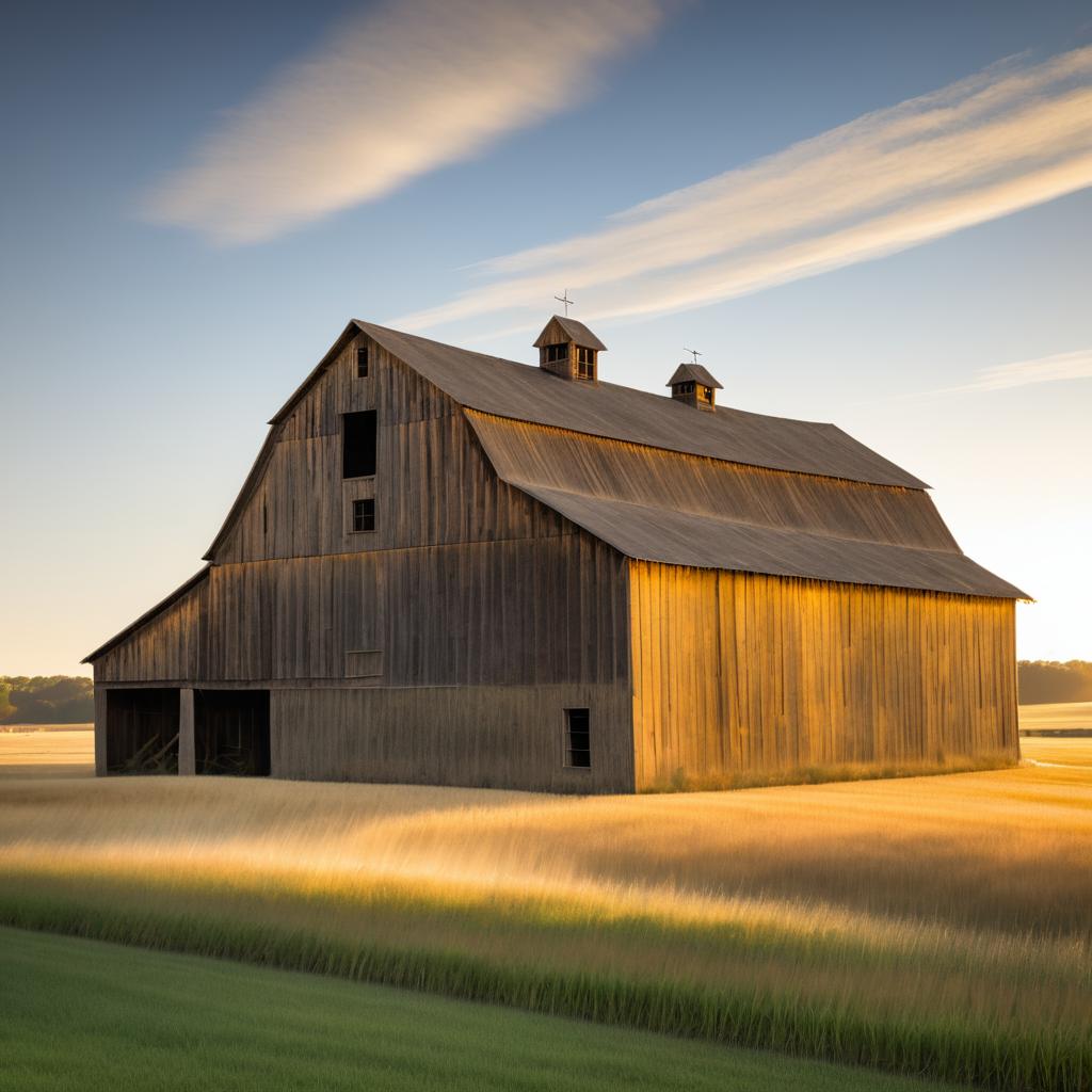 Rustic Barn in Warm Afternoon Light