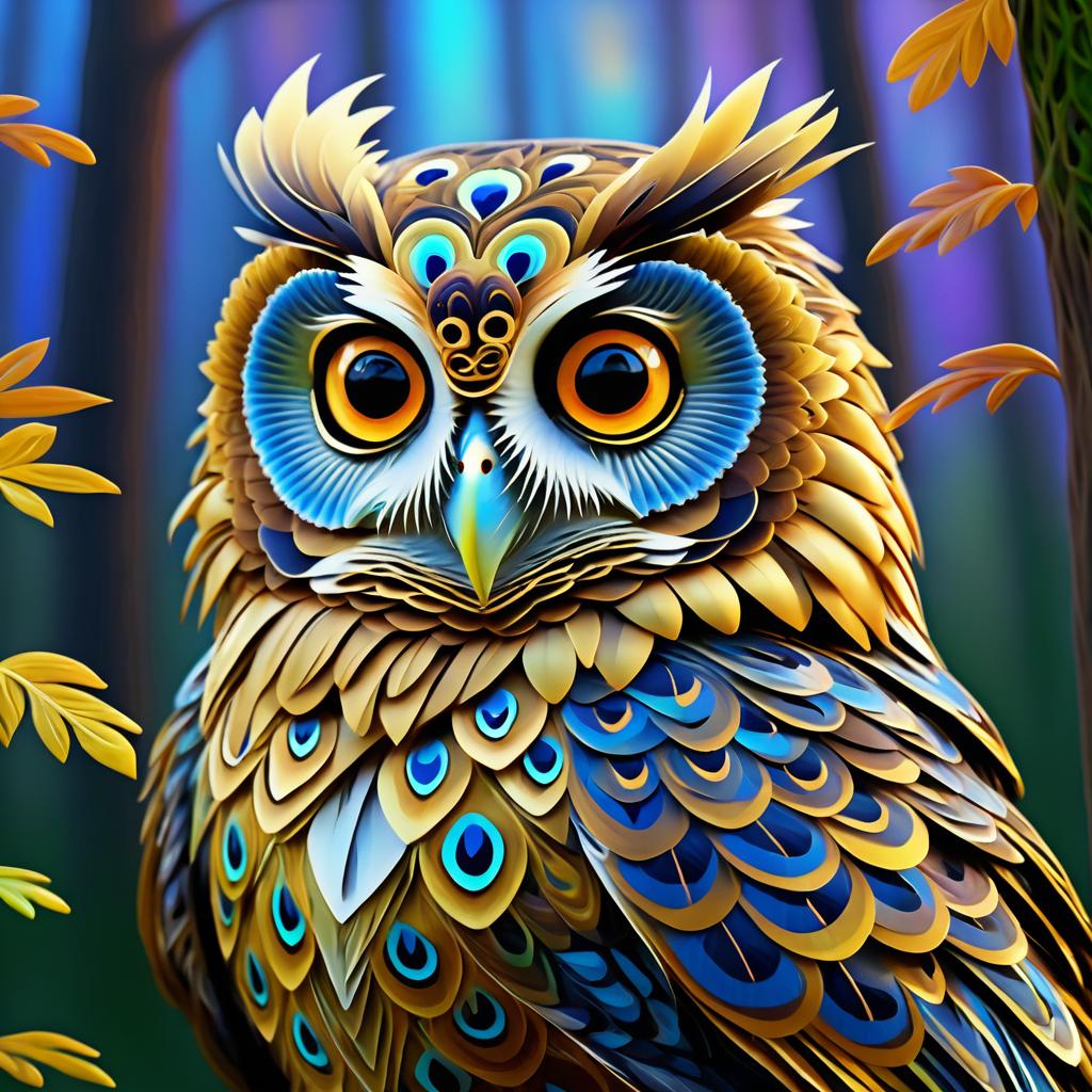 Surreal Owl Muppet Inspired by Monet