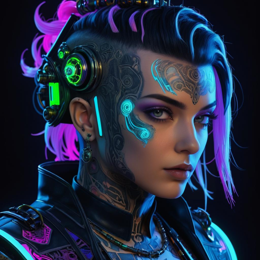 Futuristic Baroque Cyberpunk Assassin Portrait