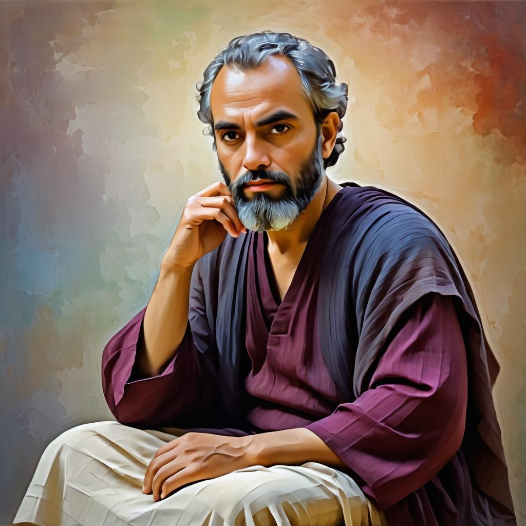 Thoughtful Philosopher in Impressionistic Style