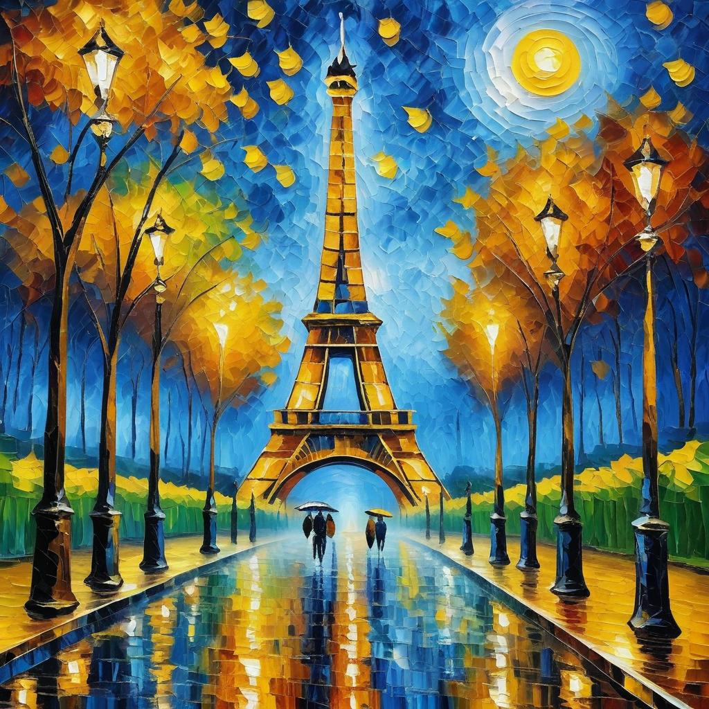 Eiffel Tower in Van Gogh Style