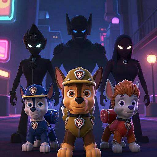 Paw Patrol Villains in Neon Night