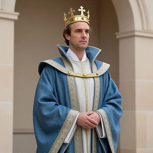 Man in Royal Blue Costume