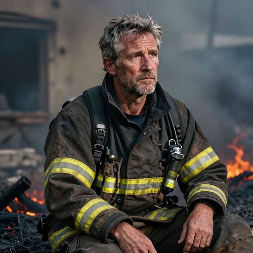 Photorealistic Portrait of Veteran Firefighter