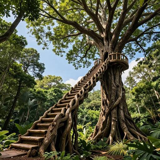 Infinite Rooted Staircase in Forest