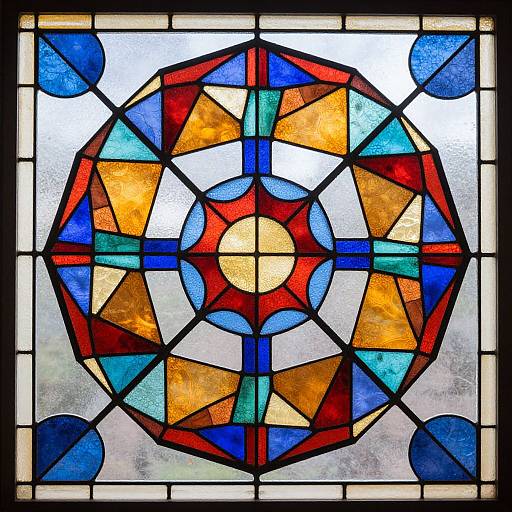 Vibrant Geometric Stained Glass Patterns