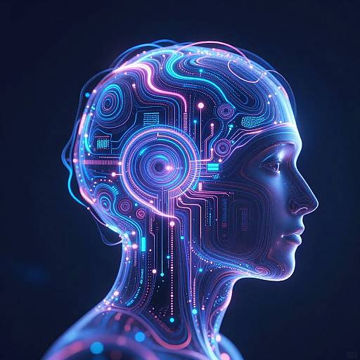 Cyberpunk Abstract AI Art Illustration