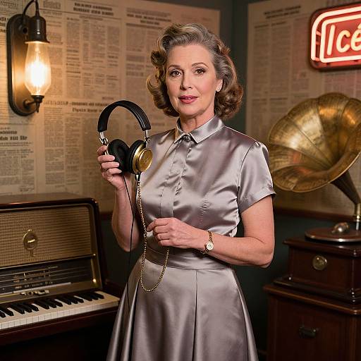 1930s Vintage Radio Presenter Portrait