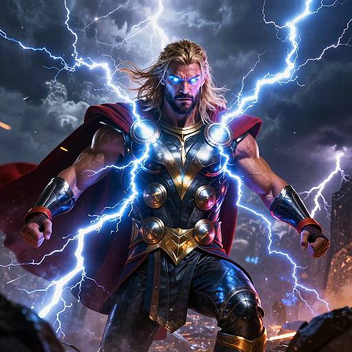 Thor with Glowing Lightning Eyes