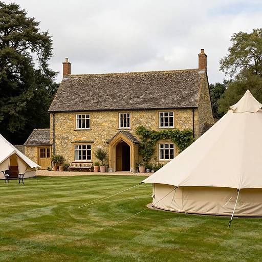 Traditional Stone Cottage with Glamping Tents in Somerset