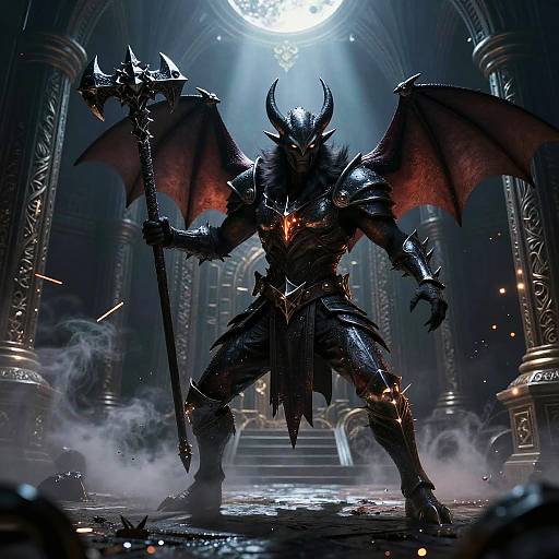 Vampiric Bat Sentinel in Moonlit Crypt