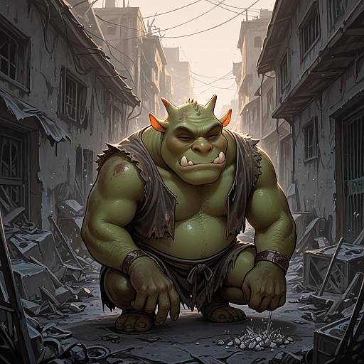 SaltBae Shrek Ogre in Slums Scene