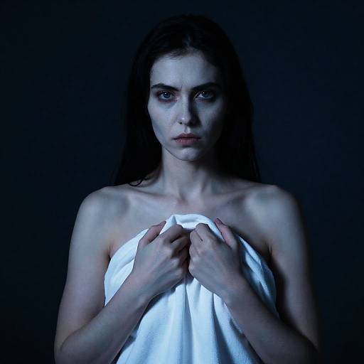 Dramatic Blue Light Portrait of Woman